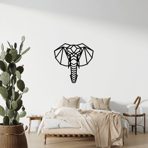 Disegno da parete in legno Elefante - Decorazioni Casa