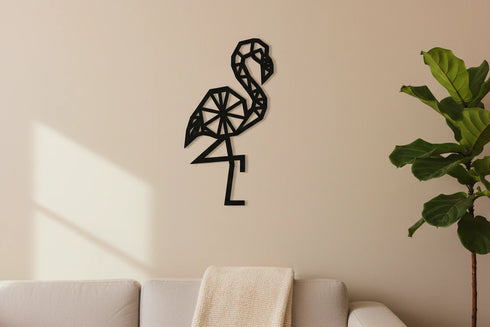 Disegno decorativo da parete in legno “Fenicottero”