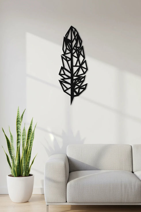 Disegno decorativo da parete in legno “Piuma”