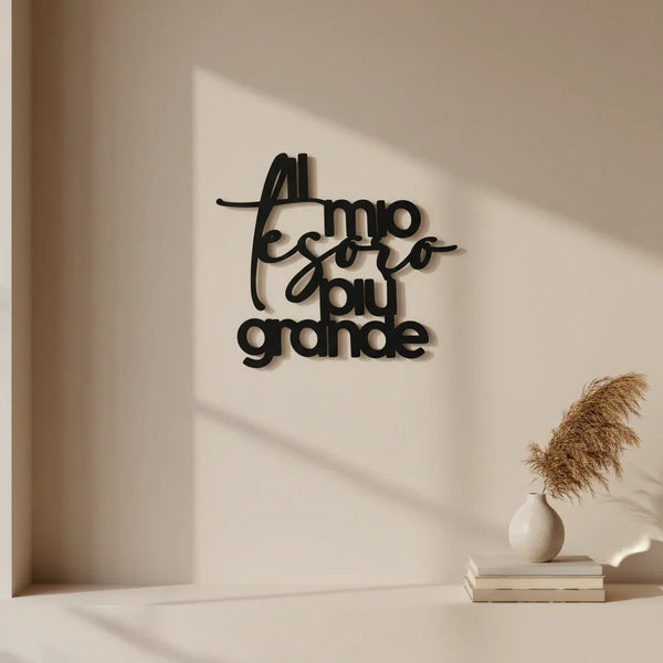 Frase di canzone decorativa da parete in legno “Al mio tesoro più grande”