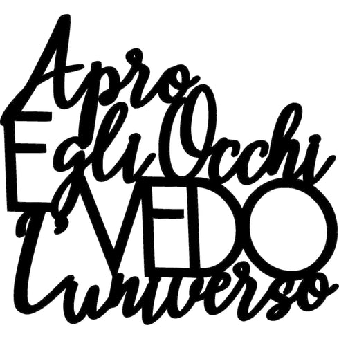 Frase di canzone decorativa da parete in legno “Apro gli occhi”