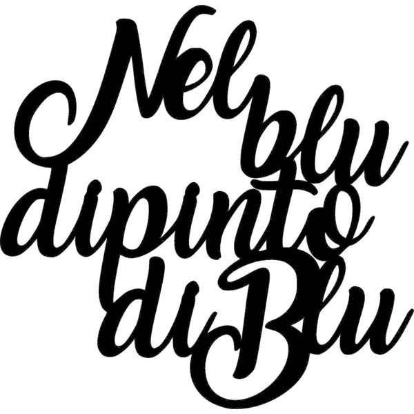 Frase canzone in legno da appendere Dipinto di blu - Decorazioni Casa