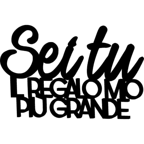 Frase canzone in legno da appendere Il mio regalo più grande - Decorazioni Casa