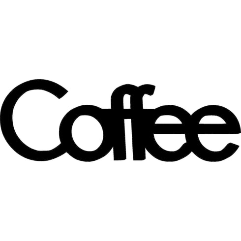 Black wooden decorative sign spelling 'Coffee' for home decor