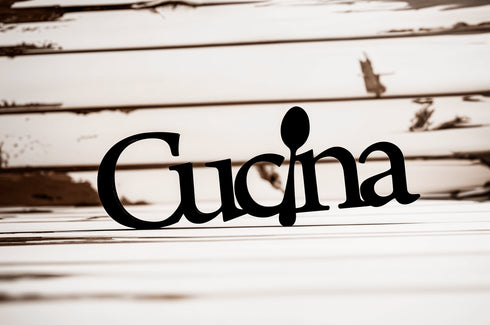 Scritta in legno Cucina con cucchiaio - Decorazioni Casa