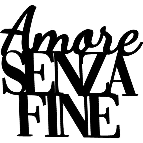 Scritta decorativa da parete in legno “Amore senza fine”
