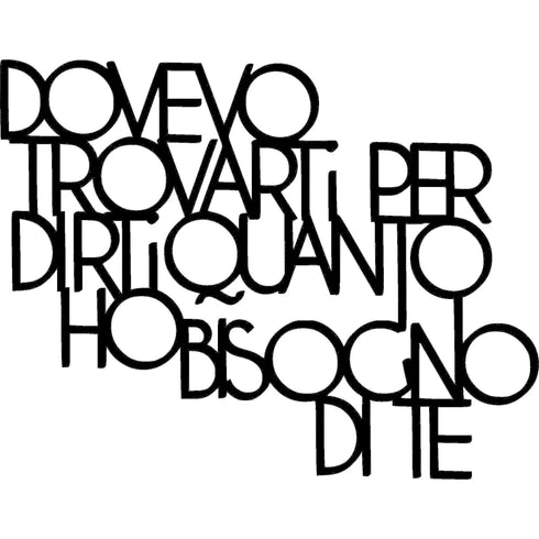Black wooden wall decoration with Italian phrase for home decor