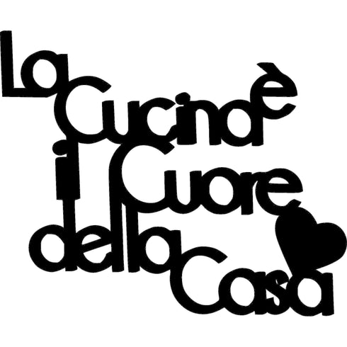 Scritta in legno da appendere La cucina è il cuore della casa - Decorazioni Casa