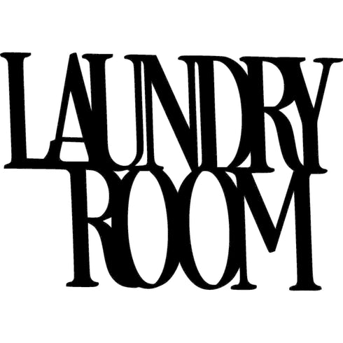 Black wooden wall decor sign reading Laundry Room for home decoration