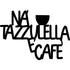 Black wooden wall decoration with Italian phrase 'Na Tazzulella e Cafe' and coffee cup silhouette