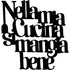 Black wooden kitchen wall decoration with Italian phrase 'Nella mia cucina si mangia bene' and spatula design