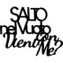 Black wooden wall decoration with Italian phrase 'Salto nel Vuoto con Vieni con Me?' for home decor