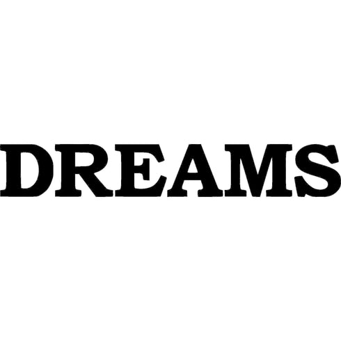 Black wooden block letters spelling DREAMS for home decoration