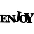 Black wooden decorative word 'ENJOY' for home decoration on white background