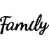 Black wooden cursive word 'Family' decor for home decoration