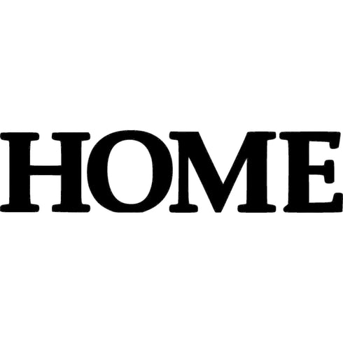 Large black wooden letters forming the word HOME decorative wall art for home decor