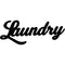 Black wooden decorative word 'Laundry' in cursive script for home decor