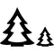 Black wooden Christmas tree silhouettes set of two home decorations