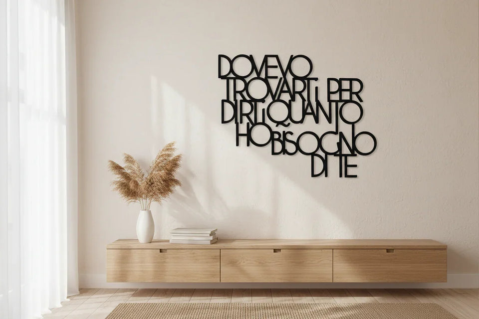 Scritta decorativa da parete in legno Dovevo Trovarti