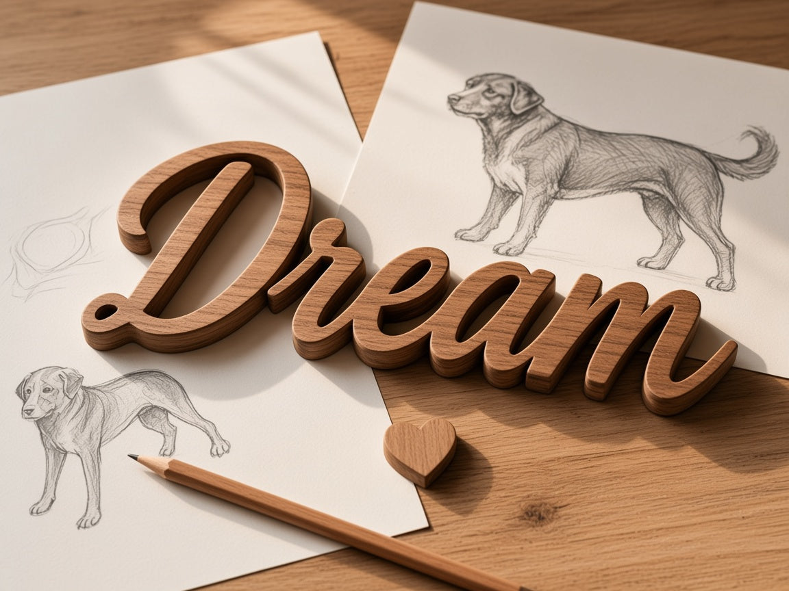 Riferimento visivo: scritta Dream e schizzi
